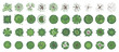 © Volha - Trees and plants top view. Icon set of colored trees and grass for architectural and landscape design. Green spaces. Element isolated on white. Vector illustration. Element for design project