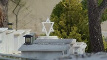 David Star Figure In A Grave In A Jewish Cemetery