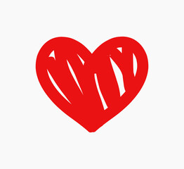 Sticker - Heart doodle painted icon.