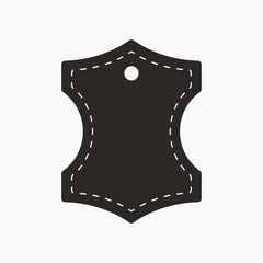 Canvas Print - Genuine leather graphic icon. Leather label isolated on white background. Vector illustration