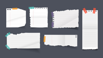 Poster - Set of notepaper banner. vector illustraion.