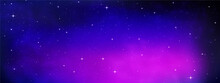 Space Background, Realistic Violet Nebula, Star.