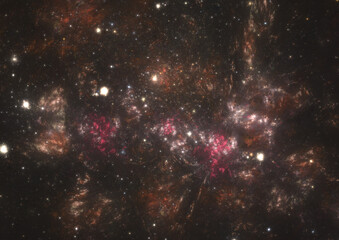 Wall Mural - deep space background, stars and clouds