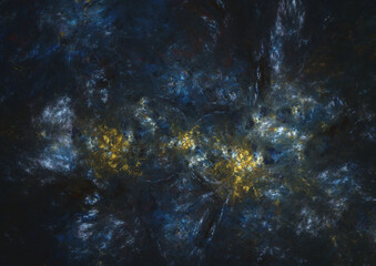Wall Mural - blue deep space background, stars and clouds