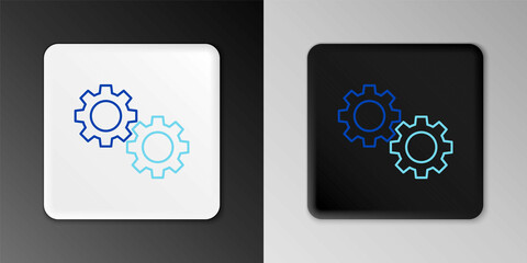 Poster - Line Gear icon isolated on grey background. Cogwheel gear settings sign. Cog symbol. Colorful outline concept. Vector