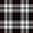 Tartan plaid pattern in black, white, red for autumn winter. Seamless dark pixel textured check plaid graphic for flannel shirt, skirt, jacket, blanket, scarf, other modern fashion textile print.