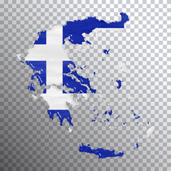 Poster - Greece flag and map, transparent background