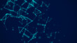 © Mykola - Business futuristic backdrop. Network connection structure cyberspace with moving particles. Abstract cyber security background. 3D rendering.
