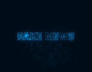 Aufkleber - Fake News title with plexus effect. Connected lines with dots. Lines title plexus