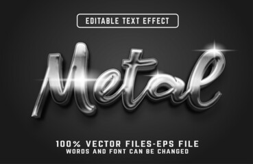Wall Mural - realistic metal text effect premium vectors