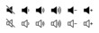 Volume mute collection icon. Speaker volume set of signs. Mute audio sound icon. EPS 10