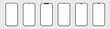 © vadymstock - Set realistic smartphone blank screen, phone mockup isolated on transparent background. Template for infographics or presentation UI design interface.