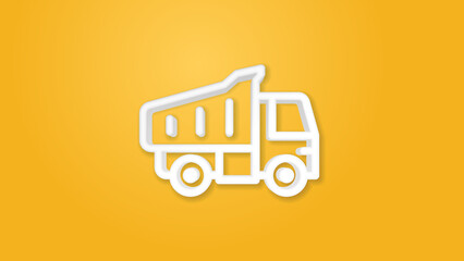 Wall Mural - dump truck 3d line flat color icon. Realistic vector illustration. Pictogram isolated. Top view. Colorful transparent shadow design.