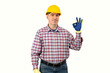 © POL Nefer - A worker  showing gesture ok over isolated background