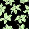 Magnolia with green tea color. Seamless pattern. Vector