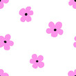 Mini cute pink flower seamless pattern. Vector