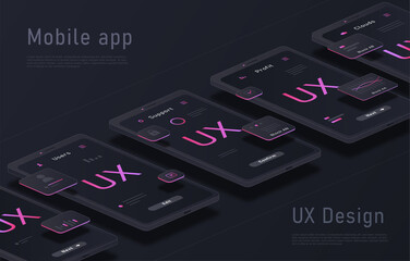 Mobile application design abstract concept