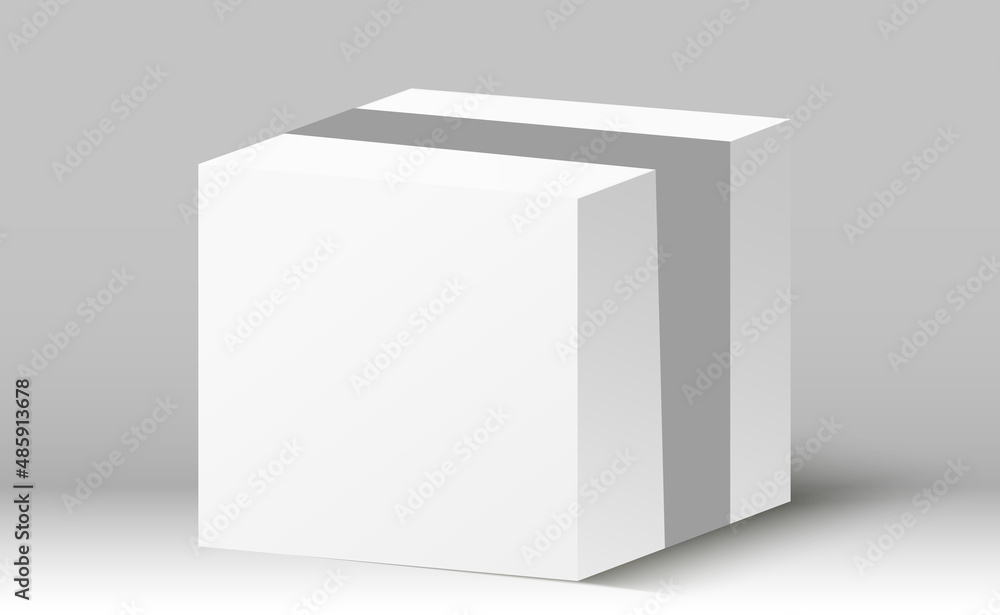Empty packaging boxes, cube view and product package mockups 3d vector ...