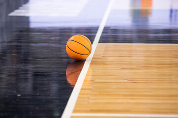 Wall Mural - basketball game focus on ball