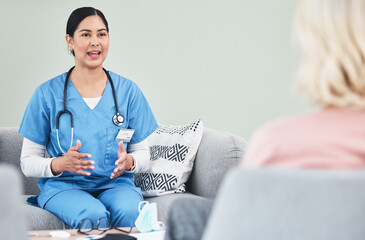 Canvas Print - Take my advice, itll help you to feel better. Shot of a female nurse talking to a patient.