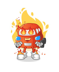 Sticker - car on fire mascot. cartoon vector