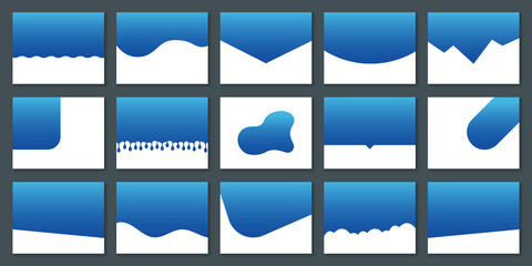 Wall Mural - set of dividers shapes for website. curve lines, drops, wave collection of abstract design element f