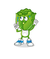 Wall Mural - cabbage head cartoon eavesdropping vector. cartoon character