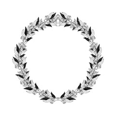 Poster - laurel wreath circular frame