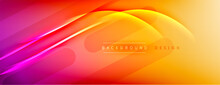 Abstract Background - Lines Composition Created With Lights And Shadows. Technology Or Business Digital Template. Trendy Simple Fluid Color Gradient Abstract Background With Dynamic