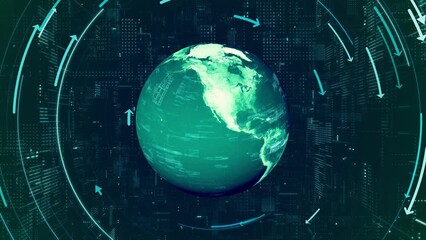 Aufkleber - Environmental technology concept. Resource recycling. Recycling society. Green tech. Sustainable development goals. SDGs.