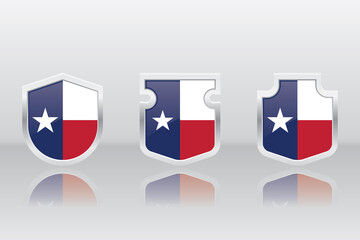 Wall Mural - Vector Texas Shield Badge Icons