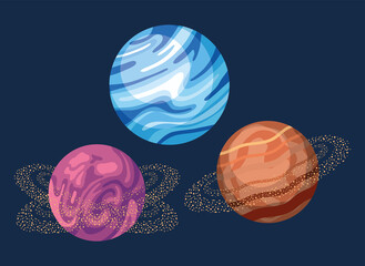 Sticker - three space universe icons