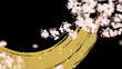 Oriental background material with the image of cherry blossoms at night