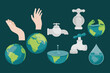 icons set world water day