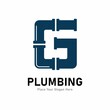 letter g plumbing logo vector design. Suitable for pipe service, drainage, sanitation home, and service company 