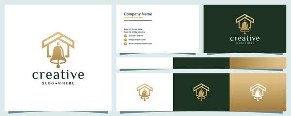 Creative home bell logo design with business card