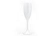 Isolated white champagne glass on white background for festive events