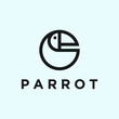 parrot line logo. animal logo
