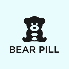 Wall Mural - bear pill logo. health logo