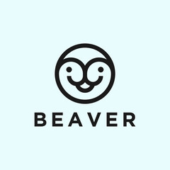 Wall Mural - beaver line logo. animal logo