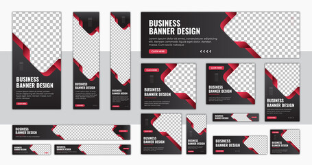 Wall Mural - abstract banner design web template set, horizontal header web banner. modern cover header backgroun