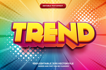 colorfull trend cartoon Bold 3D Editable text Effect Style