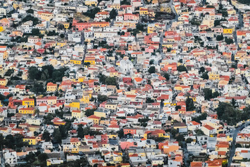 Wall Mural - Aerial view of cityscape of residential buildigs