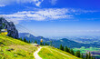 Panoramic view from Kampenwand on cableway and Chiemensee