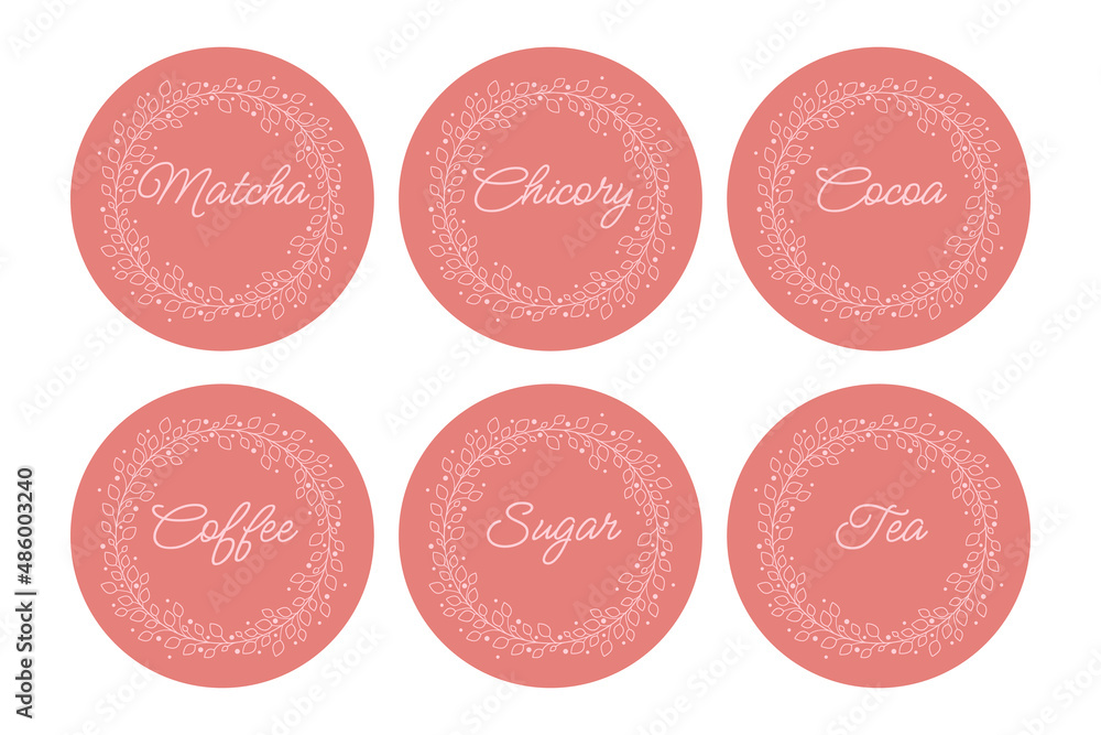 Cardboard food labels or stickers. It can be used for marking kitchen ...