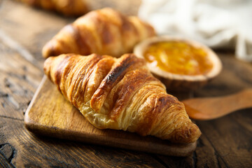 Poster - Homemade croissants with orange marmalade