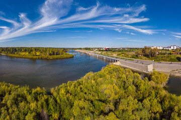 Wall Mural - Aerial view of Kitoy river and embankment