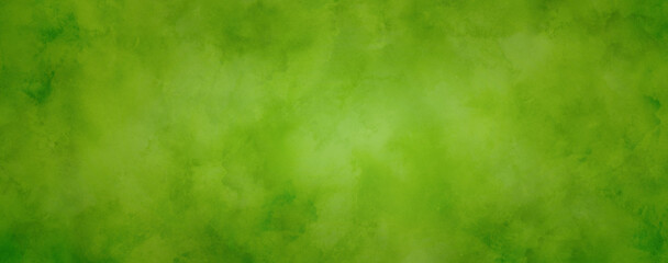 Wall Mural - Earthy Splatter And Paint Blotches Happy Vibrant Green with Olive Drab Colors Banner Abstract Background Texture Concept For Artwork