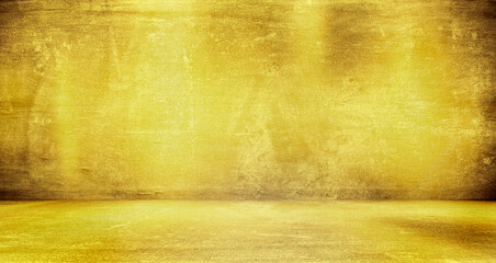 Poster - empty room interior abstract background, black and yellow texture