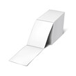 © ann_ounce - Rectangular label sticker tear-off line for thermal printer - realistic vector mock-up. Blank white fanfold adhesive labels stack - mockup